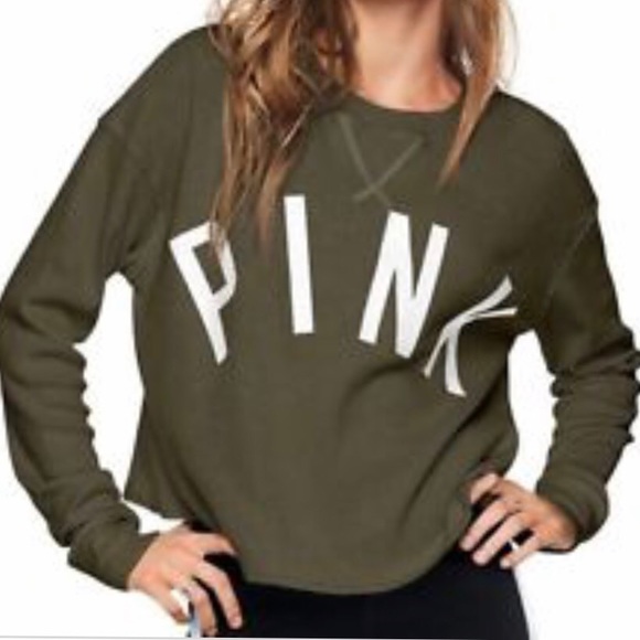 PINK Victoria's Secret Tops - 🆕 VS PINK Olive Draped Drippy Thermal